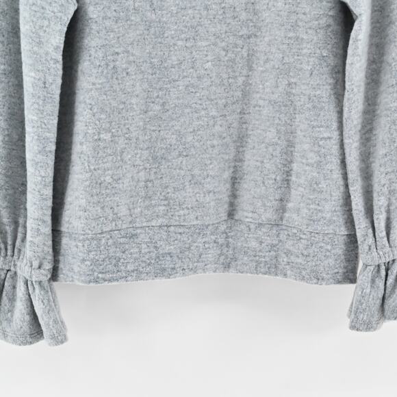 NWOT Anthropologie Sweater Eri Ali Sasha Hacci Top Gray SOFT Ruffle Cozy Size S - Picture 9 of 12